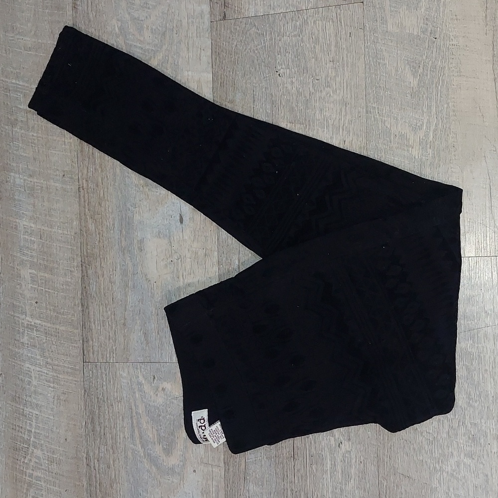MUDD Print Black Leggings